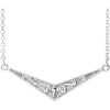 14K White Sculptural "V" 16" Necklace - Siddiqui Jewelers