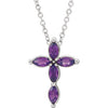 14K White Amethyst Cross Necklace - Siddiqui Jewelers