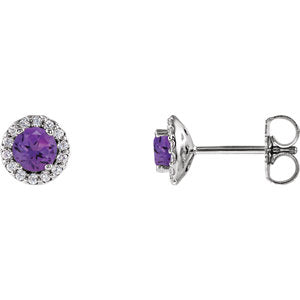 14K White Amethyst & 1/5 CTW Diamond Earrings - Siddiqui Jewelers