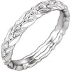 18K White 1/6 CTW Diamond Sculptural-Inspired Eternity Band Size 6.5 - Siddiqui Jewelers