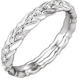 18K White 1/6 CTW Diamond Sculptural-Inspired Eternity Band Size 6.5 - Siddiqui Jewelers