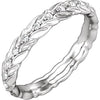 14K White 1/6 CTW Diamond Sculptural-Inspired Eternity Band Size 5 - Siddiqui Jewelers