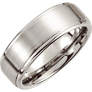 Cobalt 8 mm Satin Finish Ridged Band 10.5 - Siddiqui Jewelers