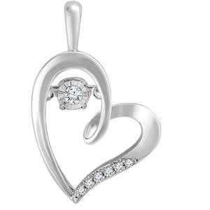 14K White .05 CTW Mystara Diamonds® Heart Pendant - Siddiqui Jewelers