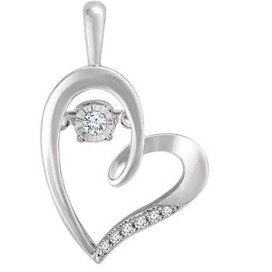 Sterling Silver .05 CTW Mystara Diamonds® Heart Pendant - Siddiqui Jewelers