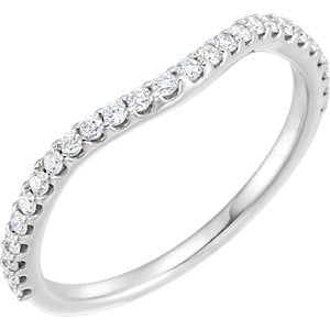14K White 1/5 CTW Diamond Matching Band - Siddiqui Jewelers