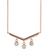 14K Rose 1/3 CTW Diamond V Bar 16" Necklace - Siddiqui Jewelers