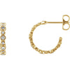 14K Yellow 3/8 CTW Diamond Bezel-Set J-Hoop Earrings - Siddiqui Jewelers