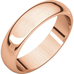 14K Rose 5 mm Half Round Band Size 9.5 - Siddiqui Jewelers