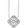 14K White Vintage-Inspired Clover 16" Necklace - Siddiqui Jewelers