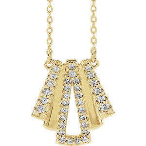 14K Yellow 1/5 CTW Diamond Art Deco 18" Necklace - Siddiqui Jewelers