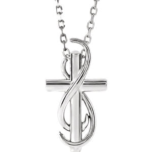 Sterling Silver Cross 16-18" Necklace - Siddiqui Jewelers
