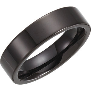 Black PVD Tungsten 6 mm Flat Band Size 9.5 - Siddiqui Jewelers