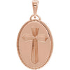 14K Rose Oval Cross Medal - Siddiqui Jewelers