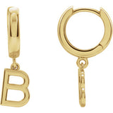 14K Yellow Initial B Earring - Siddiqui Jewelers