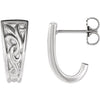 Sterling Silver Vintage-Inspired J-Hoop Earrings - Siddiqui Jewelers