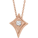 14K Rose 1/10 CTW Diamond Kite 16-18" Necklace - Siddiqui Jewelers