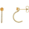 14K Yellow Citrine & 1/6 CTW Diamond J-Hoop Earrings - Siddiqui Jewelers