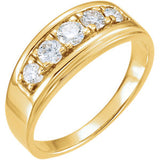 14K Yellow 3/4 CTW Diamond 5-Stone Band - Siddiqui Jewelers