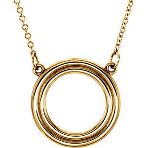 14K Yellow Circle 16" Necklace - Siddiqui Jewelers
