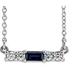 14K White Blue Sapphire & 1/5 CTW Diamond 18" Necklace - Siddiqui Jewelers