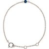 14K White Imitation Blue Sapphire Youth Birthstone 4 1/2-5 1/2" Bracelet - Siddiqui Jewelers