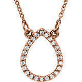 14K Rose 1/10 CTW Diamond Teardrop 16" Necklace - Siddiqui Jewelers