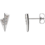 14K White 1/6 CTW Diamond Geometric Earrings - Siddiqui Jewelers
