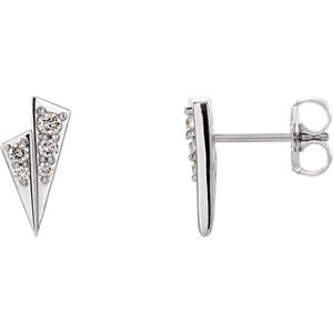 14K White 1/6 CTW Diamond Geometric Earrings - Siddiqui Jewelers