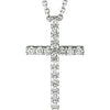 14K White 1/3 CTW Petite Diamond Cross 18" Necklace - Siddiqui Jewelers