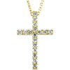 14K Yellow 1/3 CTW Petite Diamond Cross 18" Necklace - Siddiqui Jewelers