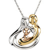 18K Yellow Gold-Plated and 14K Rose Gold-Plated Sterling Silver 1 Child Family 18" Necklace - Siddiqui Jewelers